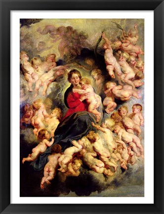 Framed Virgin and Child surrounded by the Holy Innocents Print