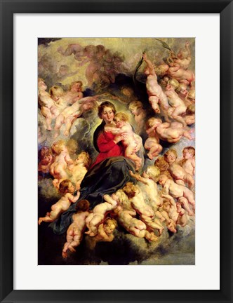 Framed Virgin and Child surrounded by the Holy Innocents Print