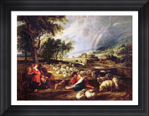 Framed Landscape with a Rainbow Print