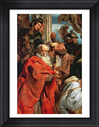 Framed Adoration of the Magi - red garment Print