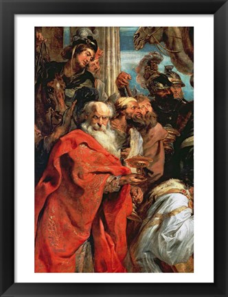 Framed Adoration of the Magi - red garment Print