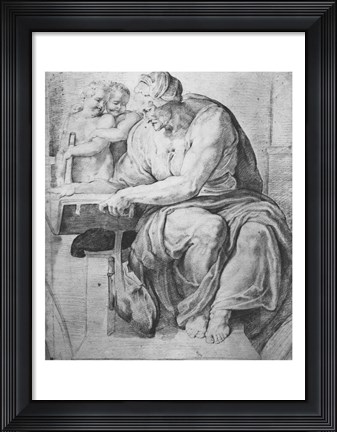 Framed Cumaean Sibyl, after Michangelo Buonarroti Print