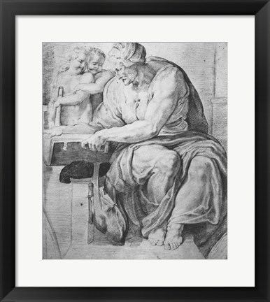 Framed Cumaean Sibyl, after Michangelo Buonarroti Print