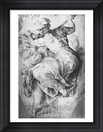 Framed Libyan Sibyl, after Michangelo Buonarroti Print