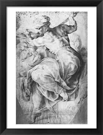 Framed Libyan Sibyl, after Michangelo Buonarroti Print