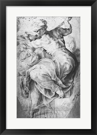 Framed Libyan Sibyl, after Michangelo Buonarroti Print