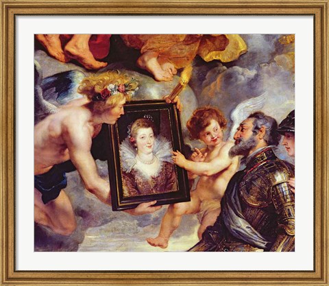 Framed Medici Cycle: Henri IV  Receiving the Portrait of Marie de Medici Print