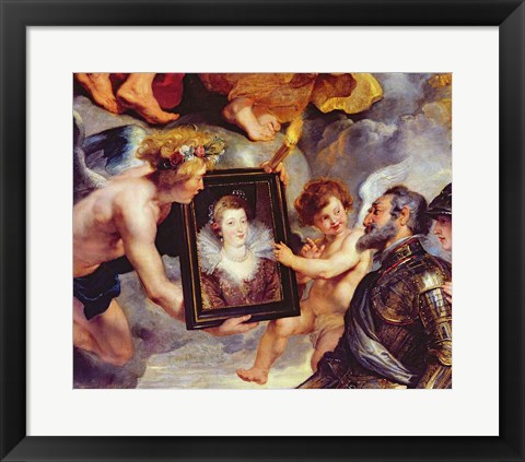 Framed Medici Cycle: Henri IV  Receiving the Portrait of Marie de Medici Print