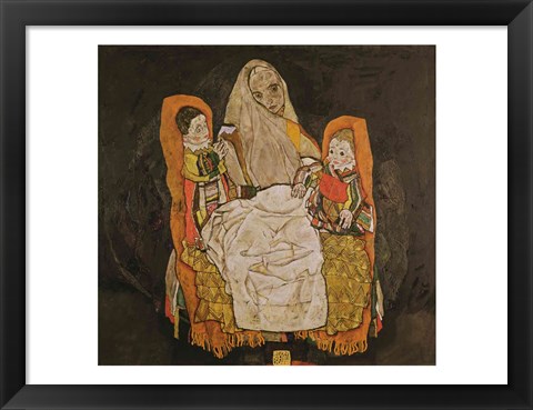 Framed Mother with Two Children Print