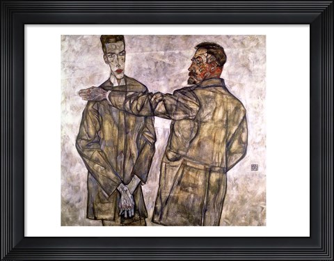 Framed Double Portrait of Otto and Heinrich Benesch Print