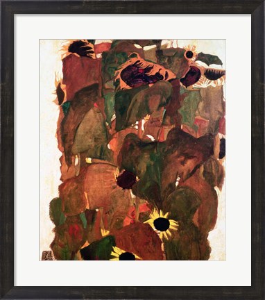 Framed Sunflowers II, 1911 Print