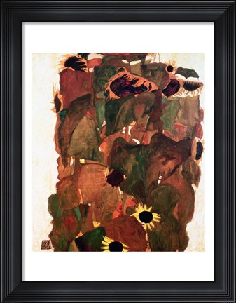 Framed Sunflowers II, 1911 Print