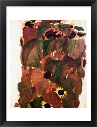 Framed Sunflowers II, 1911 Print