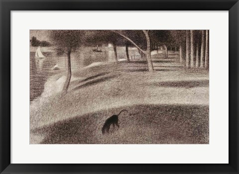 Framed Study for Sunday Afternoon on the Island of La Grande Jatte (dog detail) Print