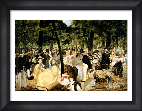 Framed Music in the Tuileries Gardens, 1862 Print