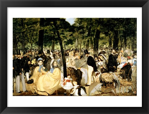 Framed Music in the Tuileries Gardens, 1862 Print