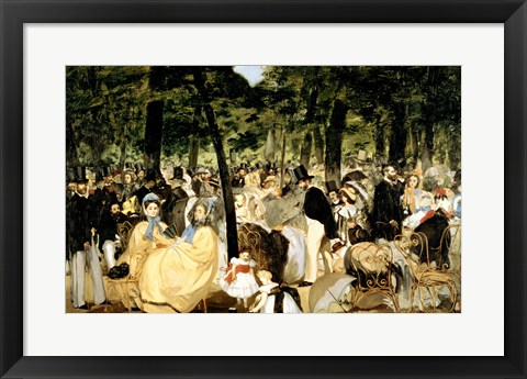 Framed Music in the Tuileries Gardens, 1862 Print