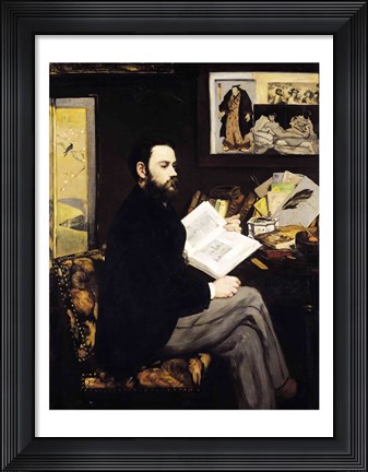 Framed Portrait of Emile Zola Print