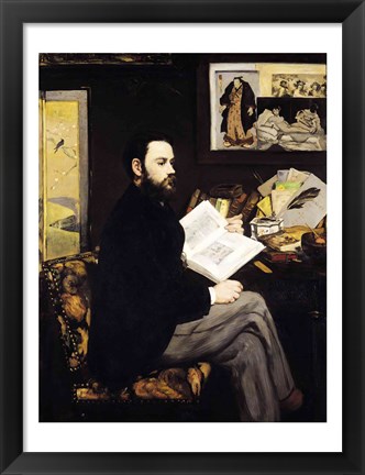 Framed Portrait of Emile Zola Print