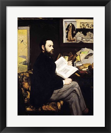 Framed Portrait of Emile Zola Print