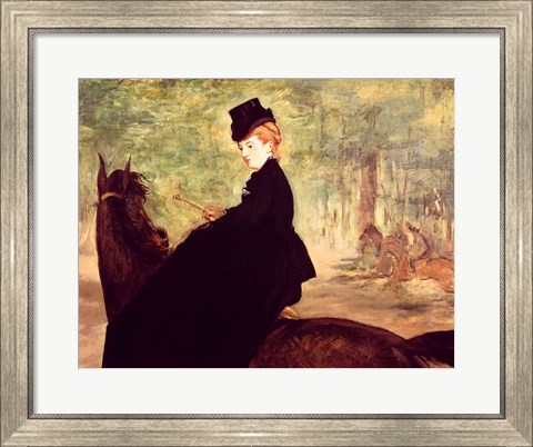Framed Horsewoman, 1875 Print