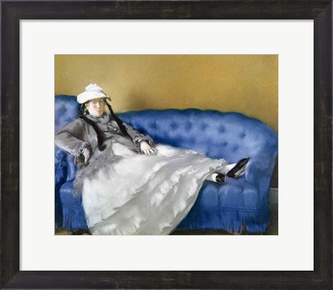 Framed Madame Manet on a Blue Sofa, 1874 Print