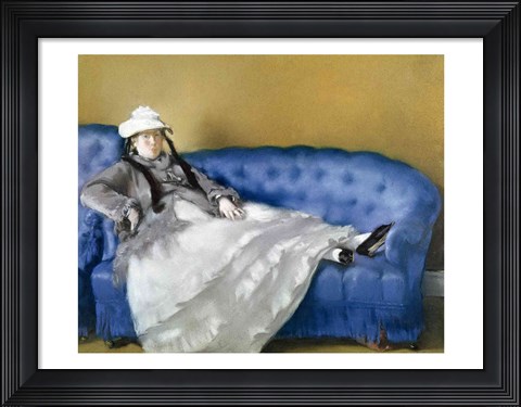 Framed Madame Manet on a Blue Sofa, 1874 Print