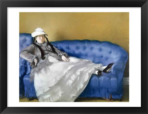 Framed Madame Manet on a Blue Sofa, 1874 Print