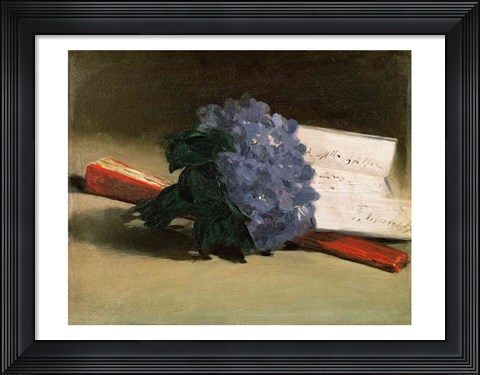 Framed Bouquet of Violets, 1872 Print
