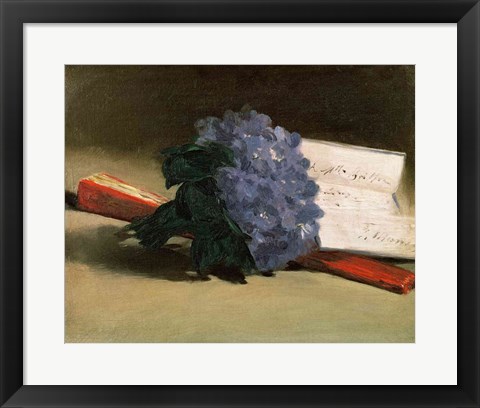 Framed Bouquet of Violets, 1872 Print