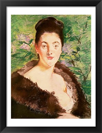 Framed Woman in a fur coat Print