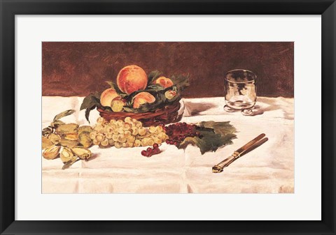 Framed Still Life: Fruit on a Table, 1864 Print