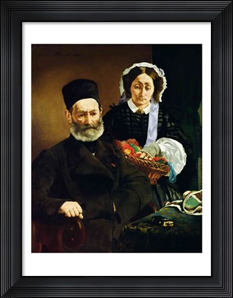 Framed Portrait of Monsieur and Madame Auguste Manet, 1860 Print