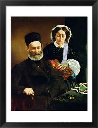 Framed Portrait of Monsieur and Madame Auguste Manet, 1860 Print