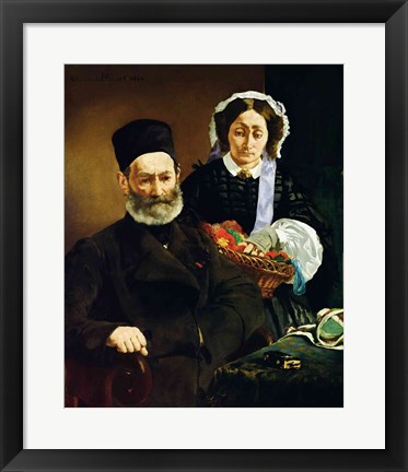 Framed Portrait of Monsieur and Madame Auguste Manet, 1860 Print