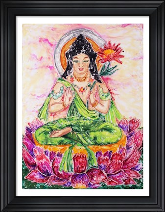 Framed Flower Buddha Print