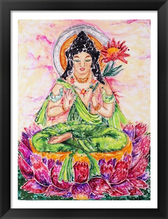 Framed Flower Buddha Print
