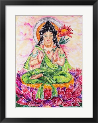 Framed Flower Buddha Print