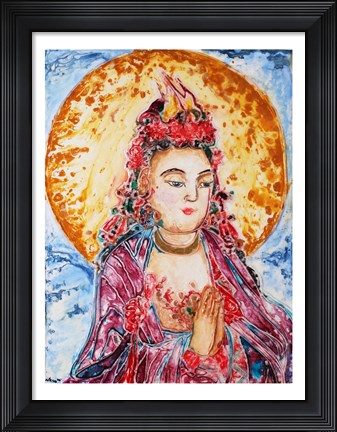 Framed Praying Buddha Print