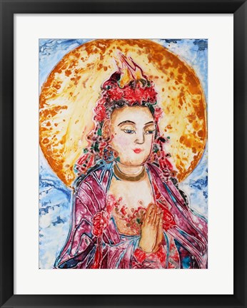 Framed Praying Buddha Print