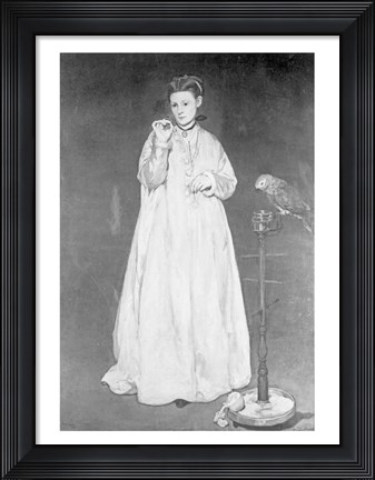 Framed Woman with a Parrot, 1866 Print