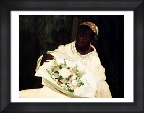 Framed Olympia, detail of the black servant, 1863 Print