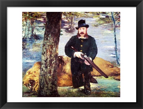 Framed Pertuiset, Lion Hunter, 1881 Print