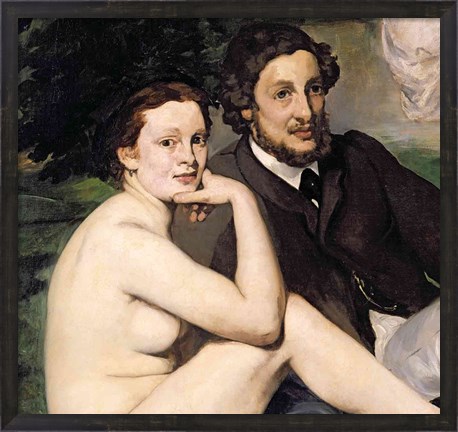 Framed Dejeuner sur l&#39;Herbe, 1863 (seated couple) Print