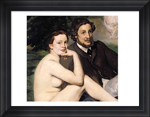 Framed Dejeuner sur l&#39;Herbe, 1863 (seated couple) Print