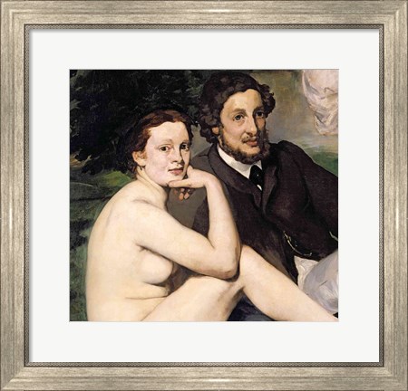 Framed Dejeuner sur l&#39;Herbe, 1863 (seated couple) Print
