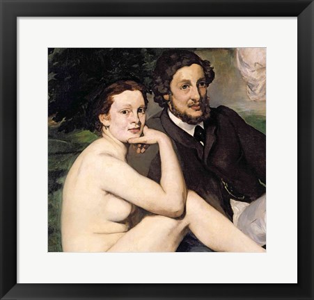 Framed Dejeuner sur l&#39;Herbe, 1863 (seated couple) Print