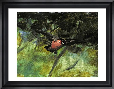 Framed Dejeuner sur l&#39;Herbe, 1863 (bird detail) Print