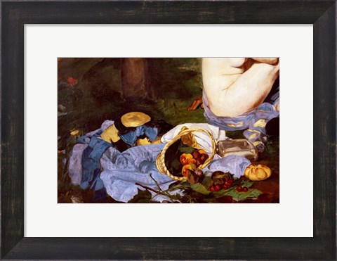 Framed Dejeuner sur l&#39;Herbe, 1863, (fruit basket detail) Print