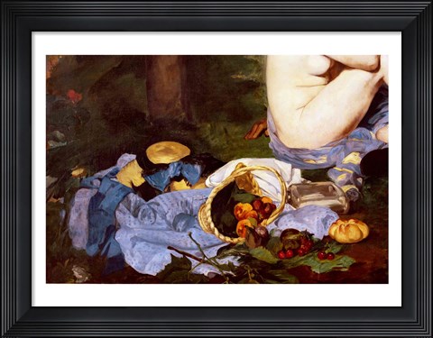 Framed Dejeuner sur l&#39;Herbe, 1863, (fruit basket detail) Print